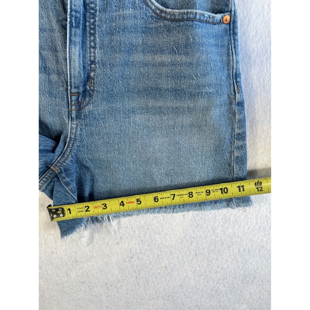 Madewell High-Rise Denim Shorts Medium Wash Blue Raw Hem Cut-Offs Size 29 - Picture 4 of 9